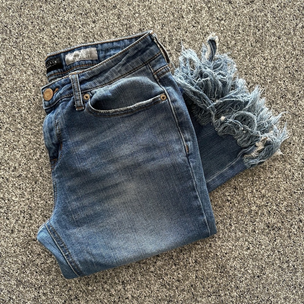 Aeropostale Jeans Womens 4 28x26 Ankle Straight‎ Frayed Hem Mid Rise Stretch